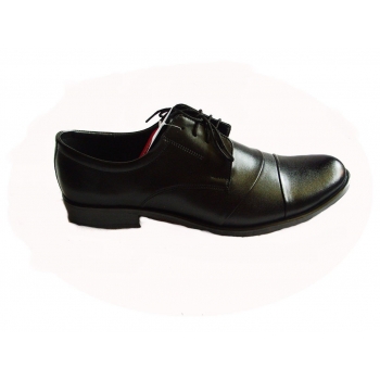 Skórzane szerokie półbuty tęgość H obcas 2.8 cm